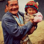 A Gurung villager with his grandson at Siurung Village